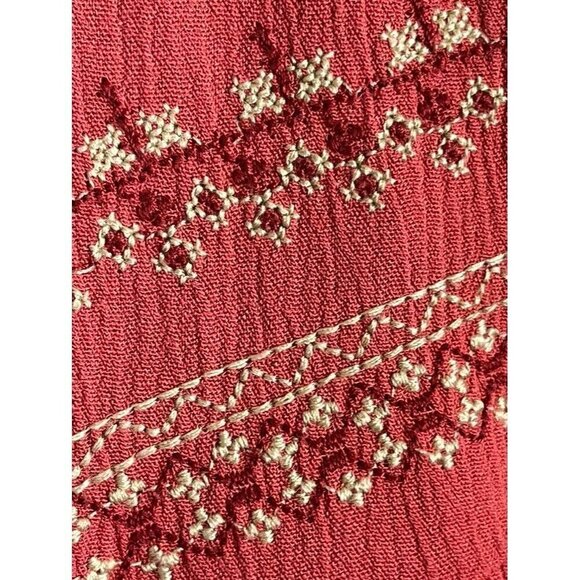 Torrid Floral Top 4X Pink Crinkle Folk Hippie Indie Granola Gauze Boho Western - Picture 8 of 16